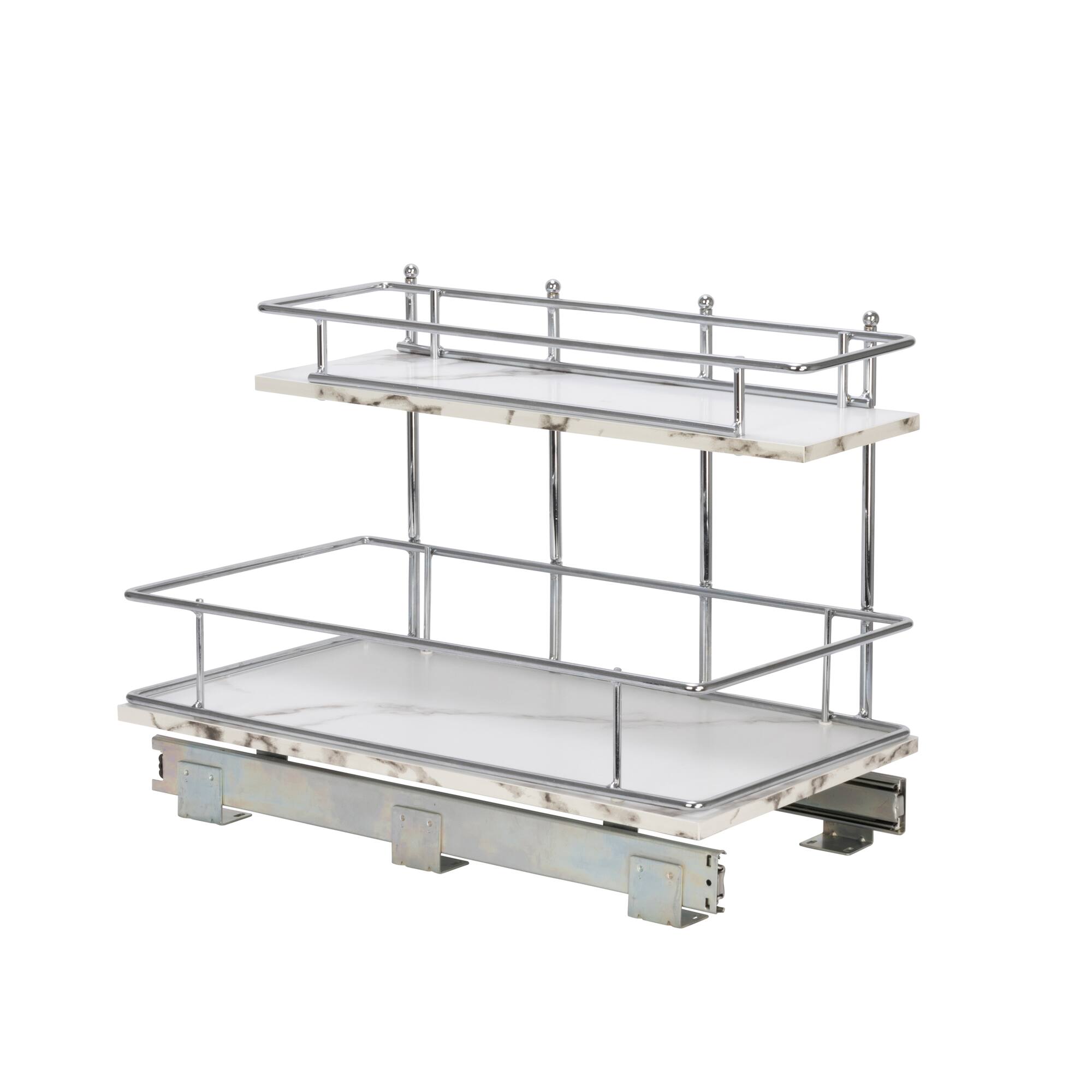 Household Essentials Glidez Marble 2-Tier Cabinet Organizer